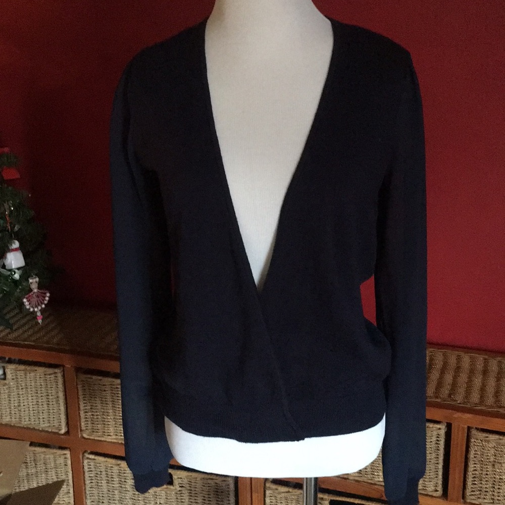 black and shear wrap sweater BCBGeneration